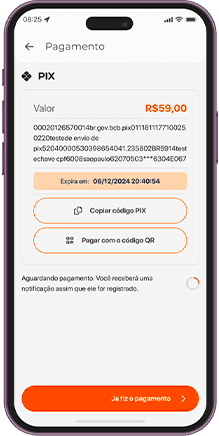 Tela do app